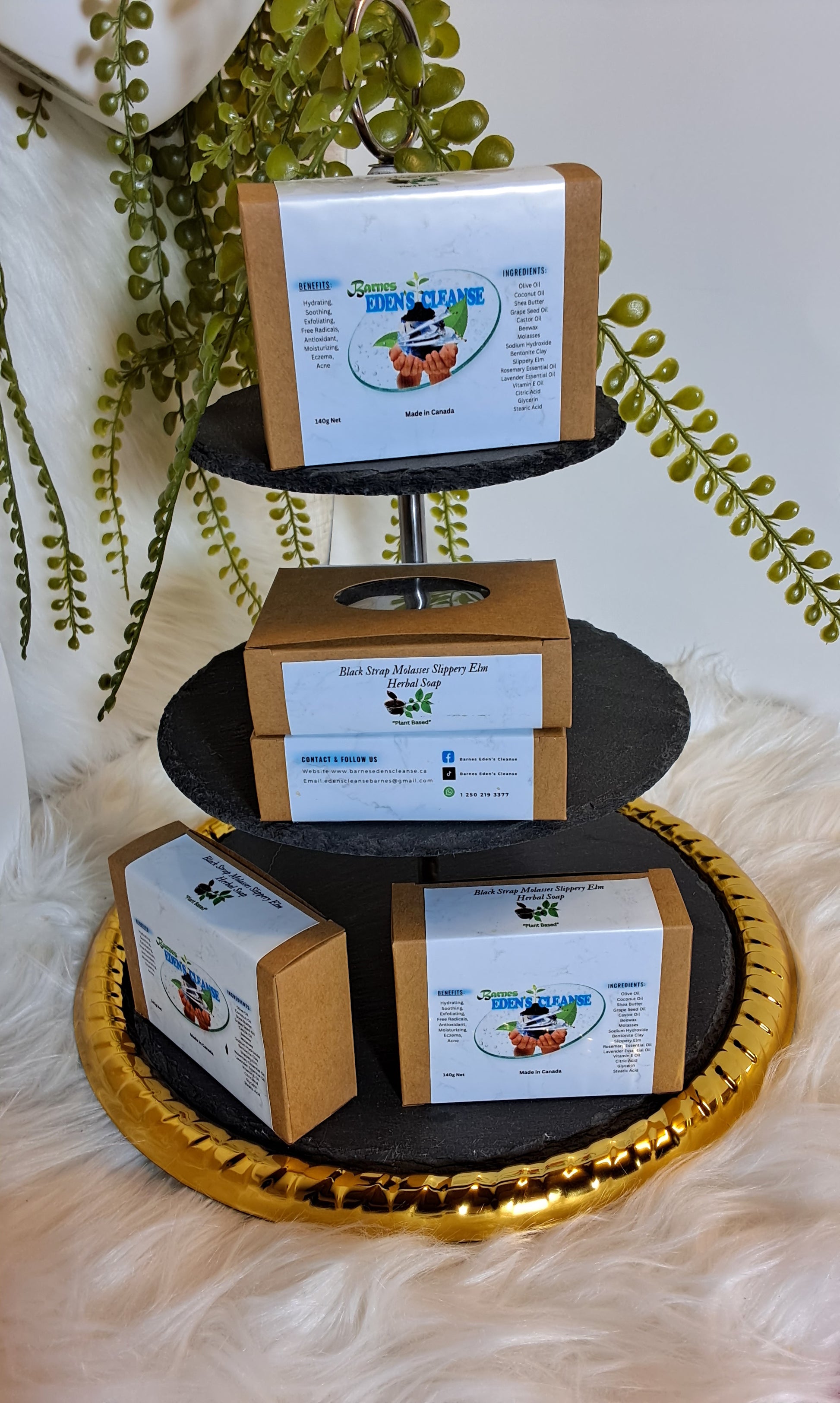Black Strap Molasses Slippery Elm Herbal Soap