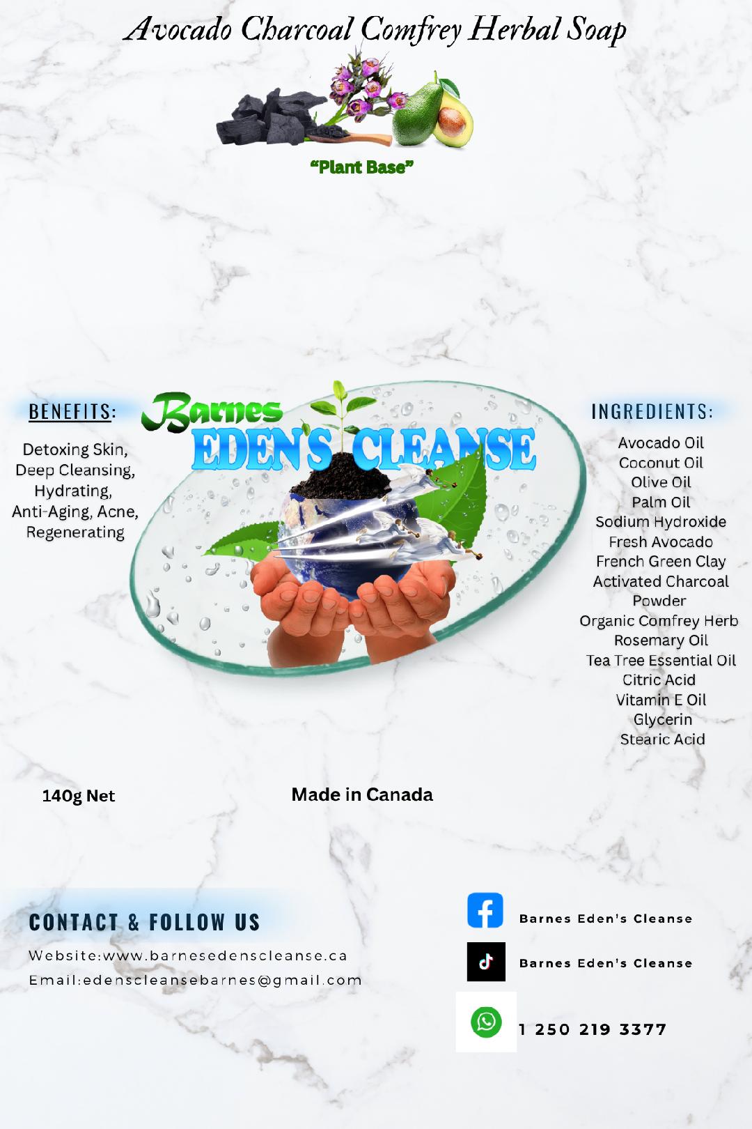 Avocado Charcoal Comfrey Herbal Soap