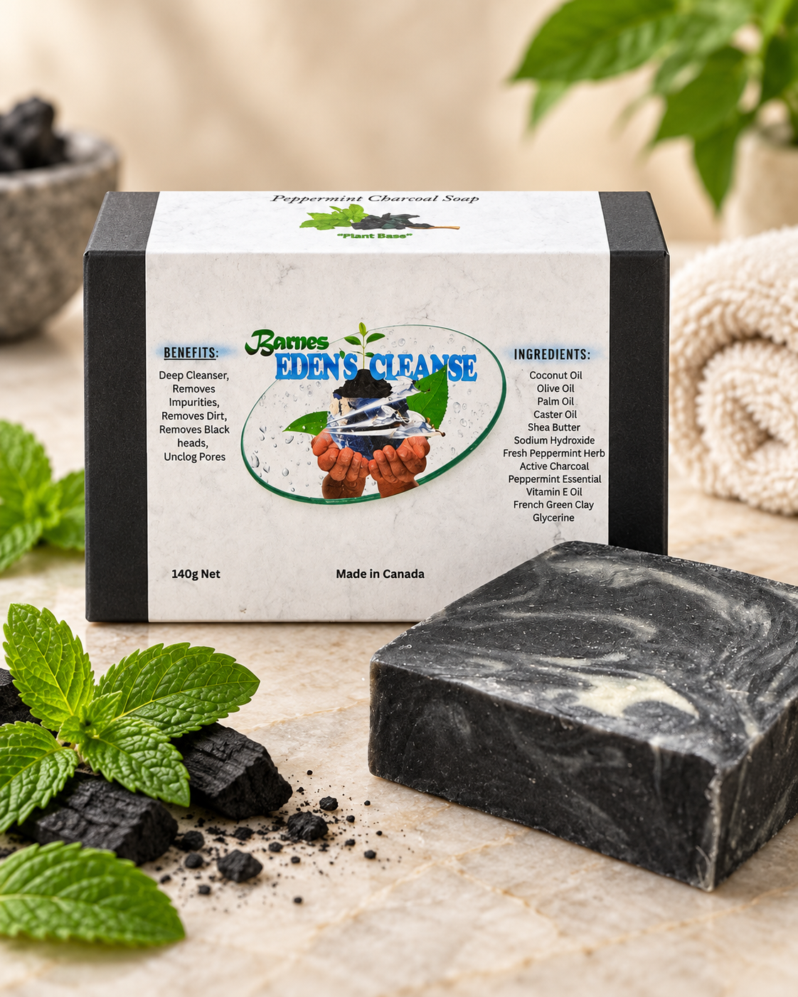 Peppermint Charcoal Soap