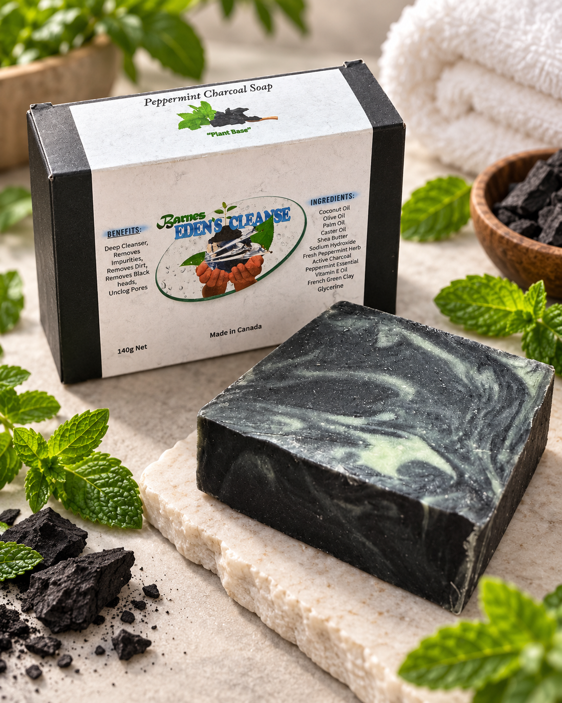 Peppermint Charcoal Soap