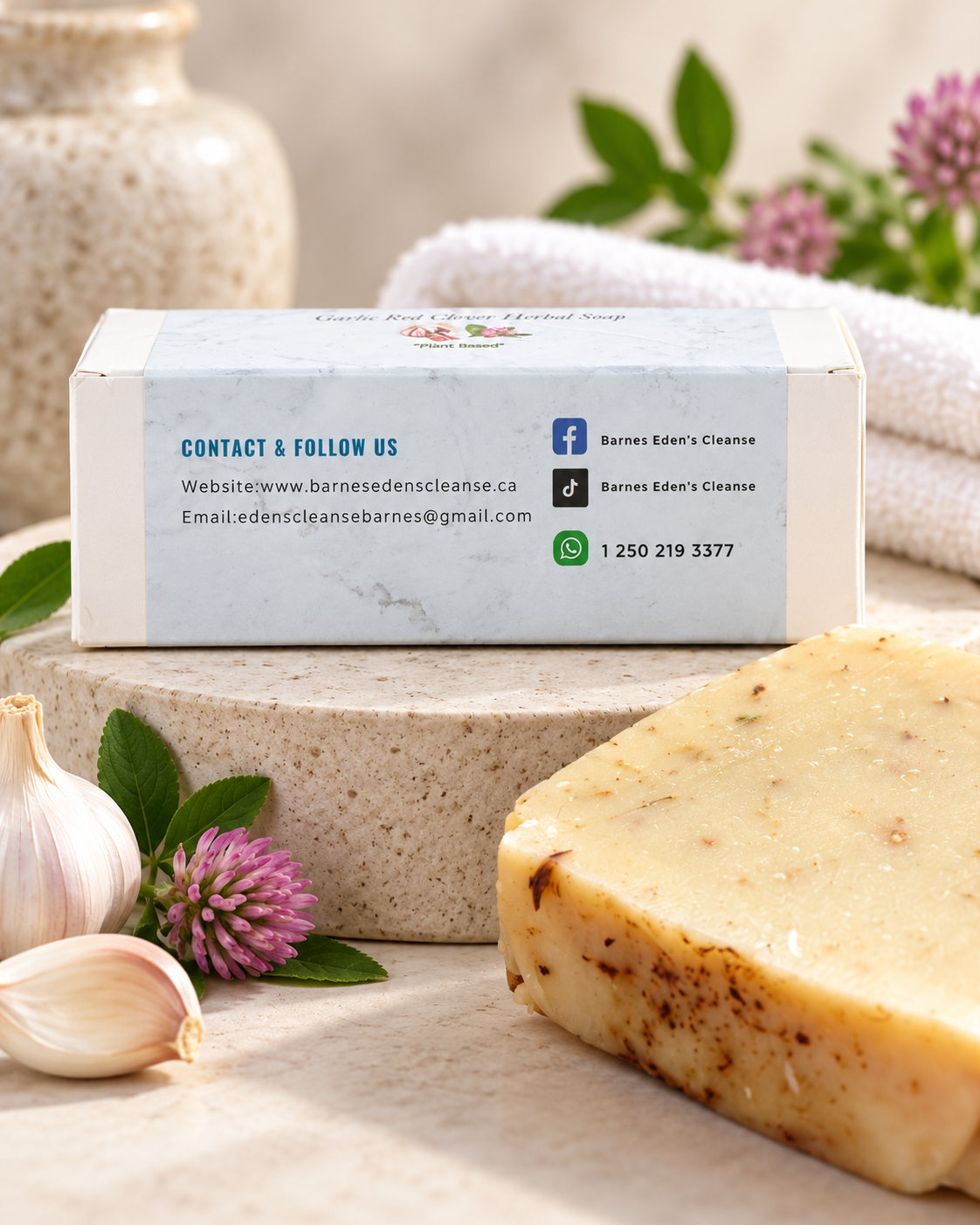 Garlic Red Clover Herbal Soap