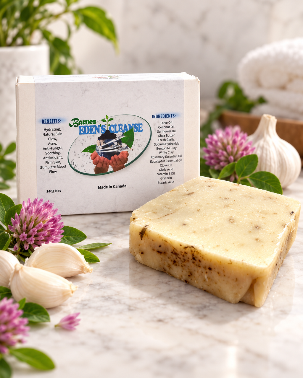 Garlic Red Clover Herbal Soap