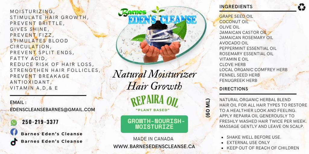 Natural Moisturizer Hair Growth Repaira oil