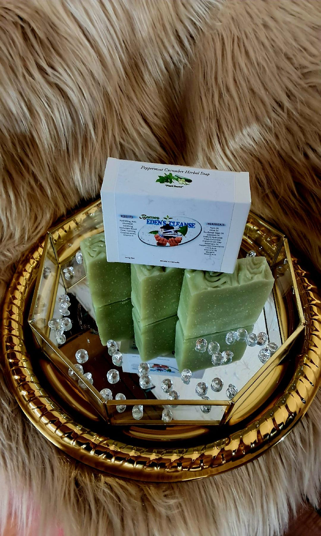 Peppermint Cucumber Herbal Soap
