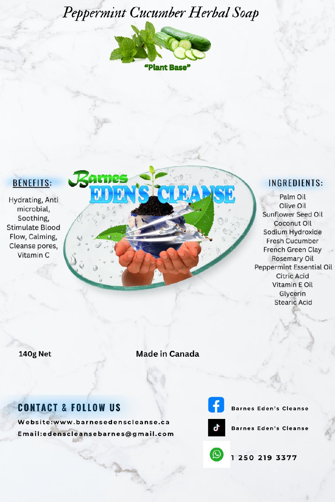 Peppermint Cucumber Herbal Soap